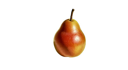 Isolated Red Pear Photo with Water Droplets