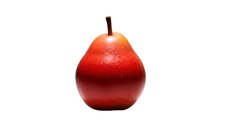 Isolated Red Pear with Water Droplets on Black Background Photo