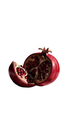 Isolated Red Pomegranate With Seeds Realistic Photo