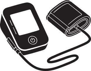 Digital Blood Pressure Machine Vector Illustration