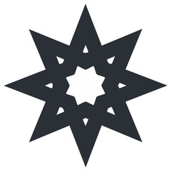 Fototapeta premium Stylized Eight Pointed Star Symbol with Intricate Geometric Cutouts and Central Pattern
