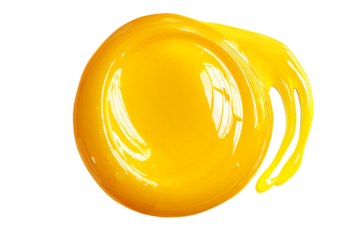 Shiny golden yellow honey or cosmetic gel smear.