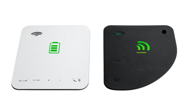 Futuristic mouse pad with built-in wireless charger and glowing borders, isolated on transparent background - Powered by Adobe