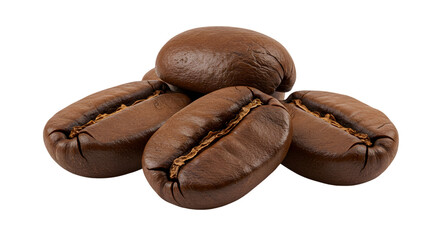 Realistic 3d Coffee Beans Macro Isolated Background