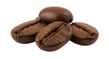 Realistic 3d Coffee Beans Macro Isolated Background