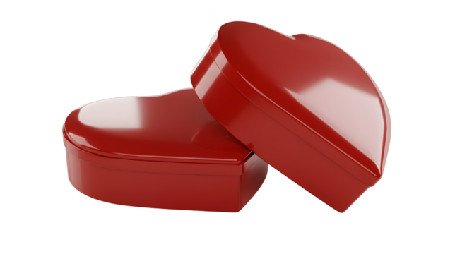Realistic 3D Red Heart Boxes Isolated On Black Background - Powered by Adobe