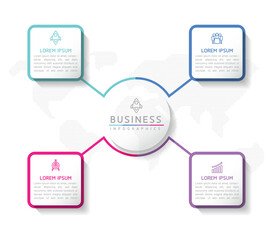 Vector infographic business presentation template connected with 4 options