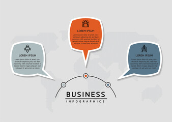 Vector infographic business presentation template connected with 3 options