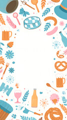 Fototapeta premium Oktoberfest Celebration Elements Border Design.