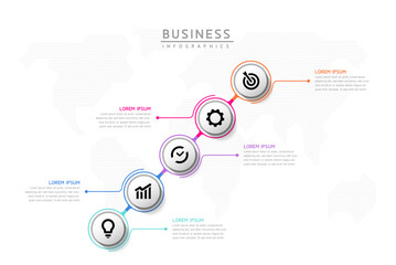Vector infographic business presentation template with circular interconnection with 4 options.
