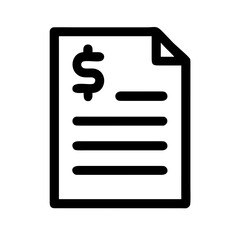 Financial document with dollar symbol