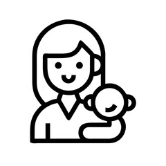 Illustration of a mother holding her baby with love