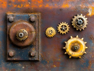 Rusty Metal Gears Background Texture Industrial