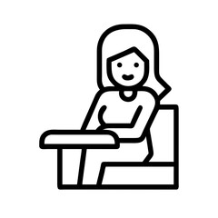 Illustration of a woman sitting at a desk