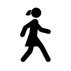 Silhouette of a woman walking in black color