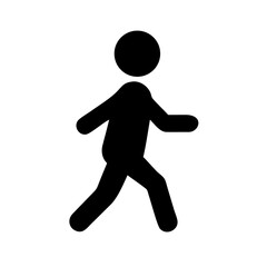 Walking person icon, representing pedestrian movement