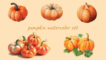 set of halloween pumpkins