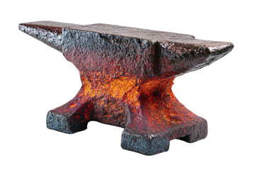 Vintage heavy steel blacksmith anvil with rustic texture isolated on white.