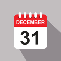 31 december calendar icon vector web page illustration background design..eps