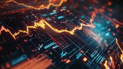 Digital financial chart showing market data fluctuations - Powered by Adobe