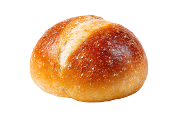 A single freshly baked golden brown bread roll.