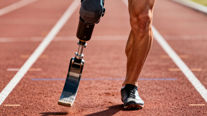 Athlete with a disability on the athletics track