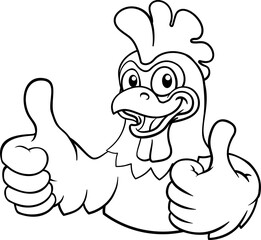 Chicken Cartoon Rooster Cockerel Bird Mascot
