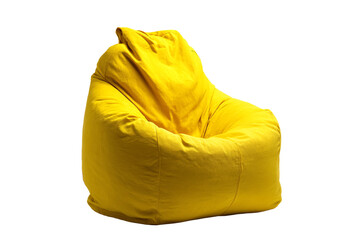 Comfortable bright yellow beanbag chair for relaxation and lounging.