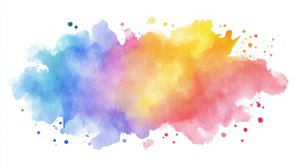 Vibrant abstract rainbow watercolor splash, National Clean Your Virtual Desktop Day
