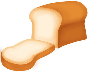 Bread sliced bakery on isolated transparent background