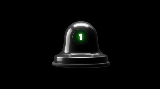 Technological Service Bell on Black Background
