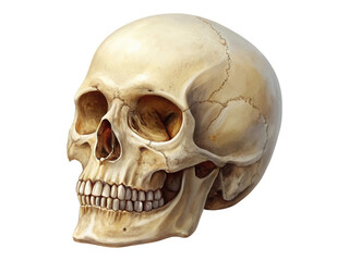 Obraz premium Human Skull Anatomical Study Isolated on Transparent Background for Medical and Educational Purposes