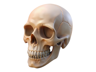 Detailed Human Skull Model Isolated Anatomical Bone Structure Medical Education Illustration