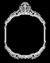 Classic frame with ornament decor isolated on black background
