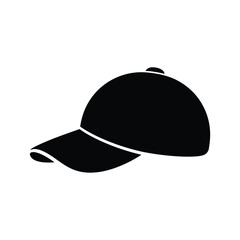 Simple black silhouette of a baseball cap