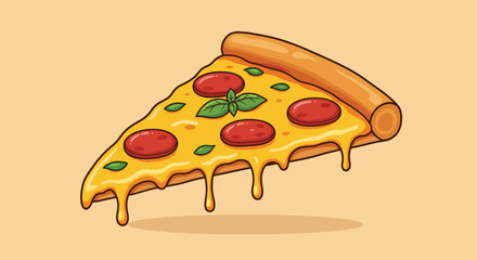 Delicious Slice of Pepperoni Pizza with Melted Cheese