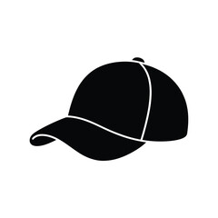 Simple black silhouette of a baseball cap