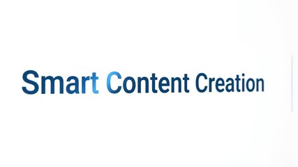Smart Content Creation Animated Text with Cursor Animation - Digital Marketing Concept