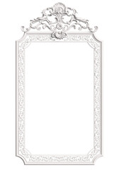 Classic frame with ornament decor isolated on white background
