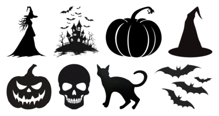 Spooky Halloween silhouette icons