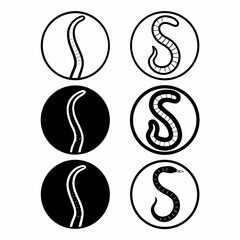 Collection of snake vector illustrations in circle, perfect for logo design