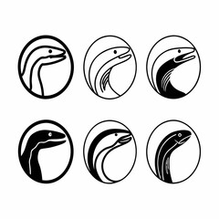 Collection of eel vector illustrations in circle, perfect for seafood menu
