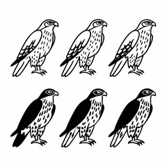 Six falcons in a seamless pattern, perfect for textile or wallpaper design