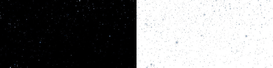 Png overlay photo featuring a textured starry night sky on a black background, creating a mystical atmosphere for design projects, with copy space for creative use