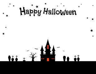 ハロウィンの怪しい館の背景素材　4