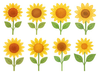 Charming illustrated sunflowers design.