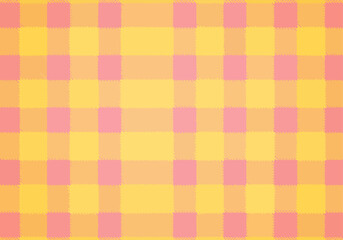 Yellow and yellow plaid seamless fabric pattern with retro geometric design
