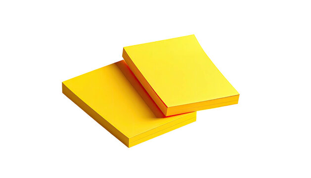 Two stacks of bright yellow rectangular adhesive notepads, partially overlapping