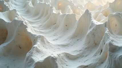 Abstract White Textured Surface Closeup 3d Render