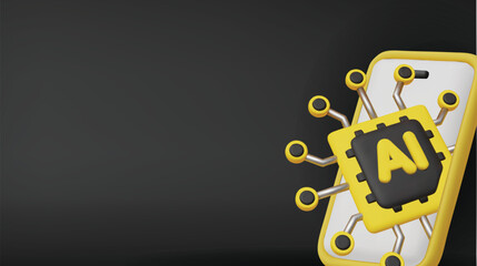 Smartphones with an integrated AI chip represent innovation in mobile computing, deep learning, and futuristic tech.